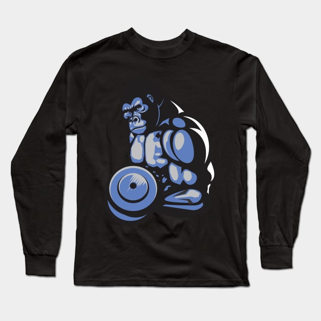 Gorilla Lifting Barbell | Gym Workout Long Sleeve T-Shirt by Vector-Artist